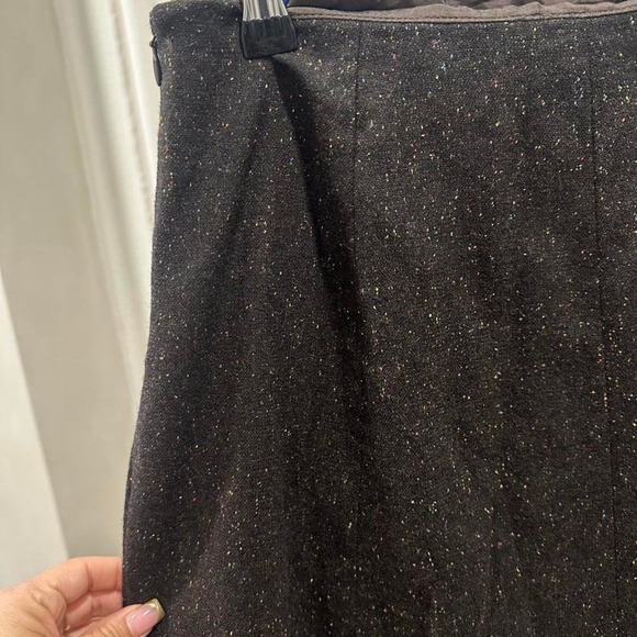 Brown and Black Midi Wool Blend Tweed Skirt Size 6 - Picture 3 of 5